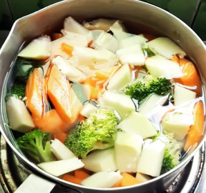 Vegetable in a pot for cooking